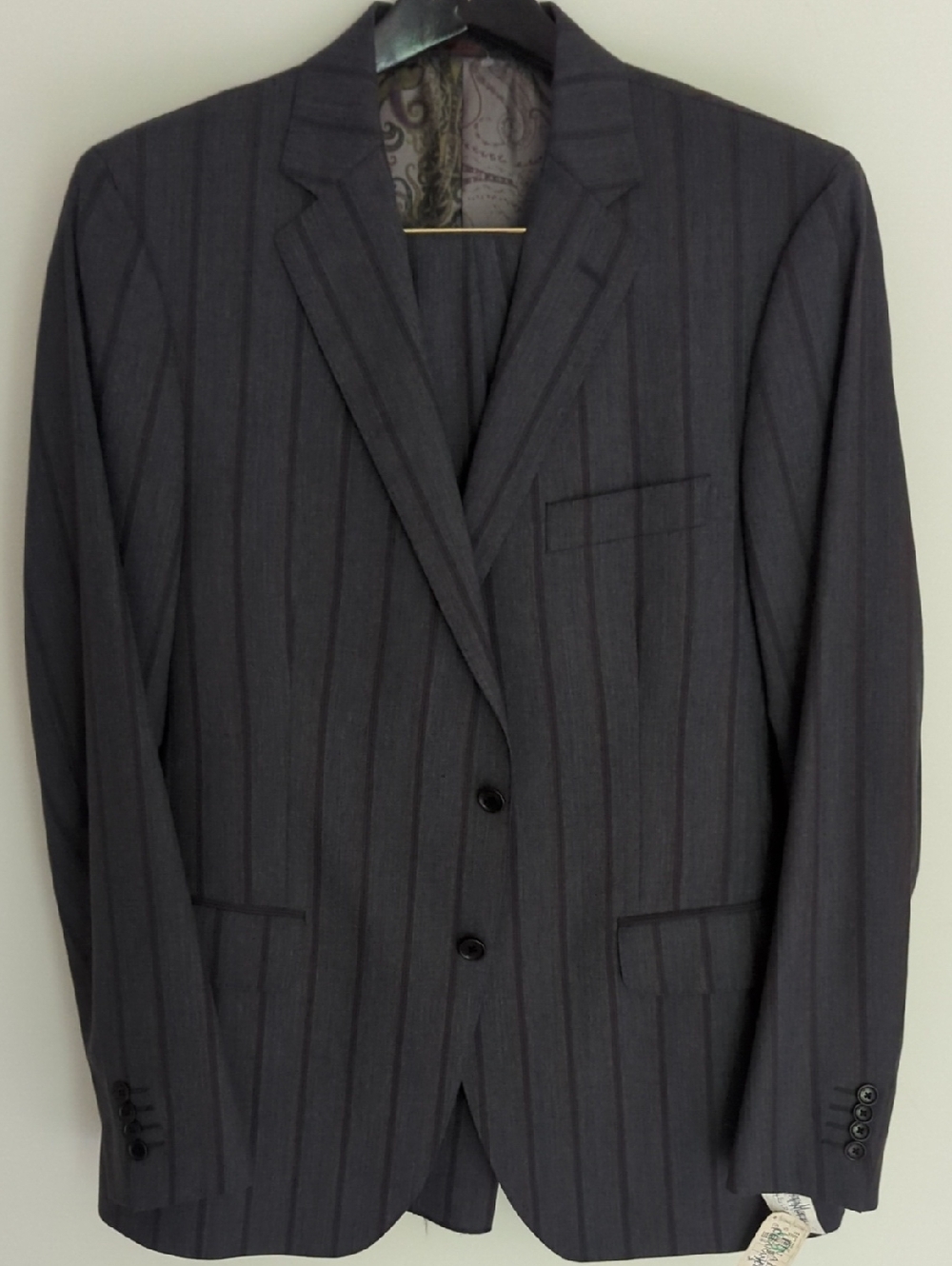 Etro Dark Gray Pinstripe Wool 2-pc Suit